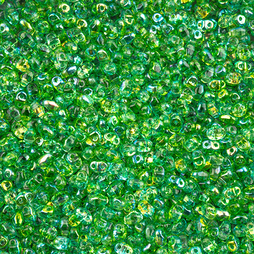 Matubo Czech Miniduo Beads Summer Rainbow Green 13g
