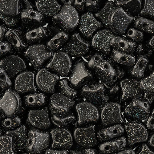 Matubo Czech Ginko Beads Stardance Anthracite 12g