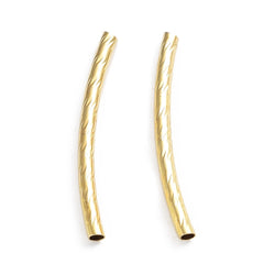 Tube 25mm Curved, Gold Metal Beads 40/pk