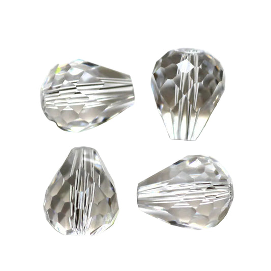 K9 Glass Teardrop Beads 8x6mm Crystal 10/pk