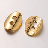 Button Hammered Metal 10x14mm Gold 10/pk