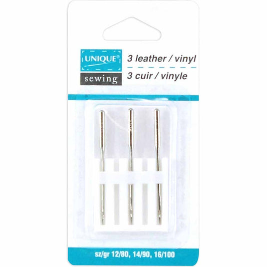 Leather Machine Needles Asst. 80/12, 90/14, 100/16 3/Pk