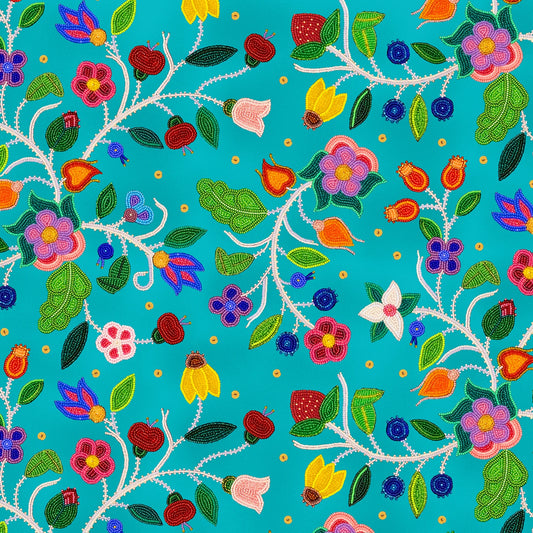 Cotton Fabric Spring Majesty #35000 Turquoise - Half Yard