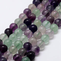 8mm Fluorite (Natural) Beads 15-16" Strand