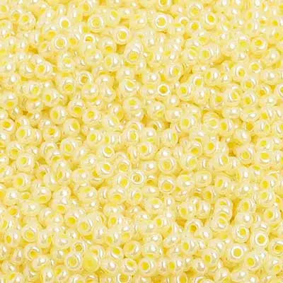 8/0 Czech Seed Beads #37186V Yellow Ceylon 22g