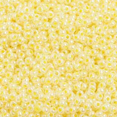 8/0 Czech Seed Beads #37186V Yellow Ceylon 22g