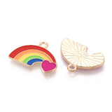 Pride Enamel Rainbow Heart Charm 5/pk