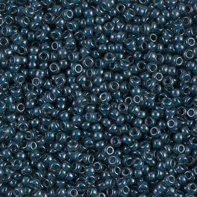 11/0 Miyuki Seed Beads #0390 Tr Steel Blue Luster 22g