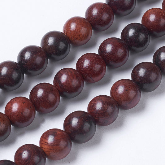 8mm Natural Burmese Rosewood Beads 49/Strand