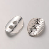 Button Hammered Metal 10x14mm Silver 10/pk