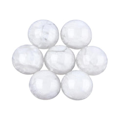 Resin Cabochons, Round 16mm Glitter Crackle White 10/pk