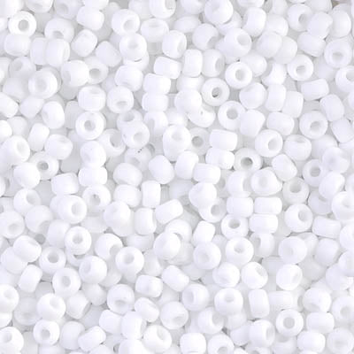 6/0 Miyuki Seed Beads #0402F Opaque White Matte 22g
