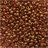 8/0 Toho Seed Beads #421 Gold Luster Tr Pink 8-9g Vial