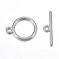 Toggle Clasp Round 15mm Nickel 10/pk