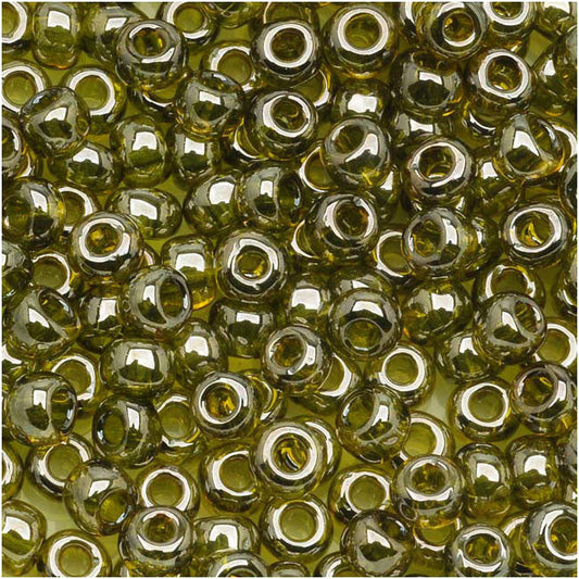 8/0 Toho Seed Beads #457 Gold Luster Green Tea 8-9g Vial