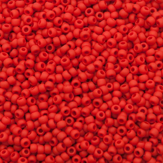 15/0 Toho Seed Beads #45AF Opaque Frosted Cherry 8-9g Vial