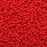 15/0 Toho Seed Beads #45AF Opaque Frosted Cherry 8-9g Vial