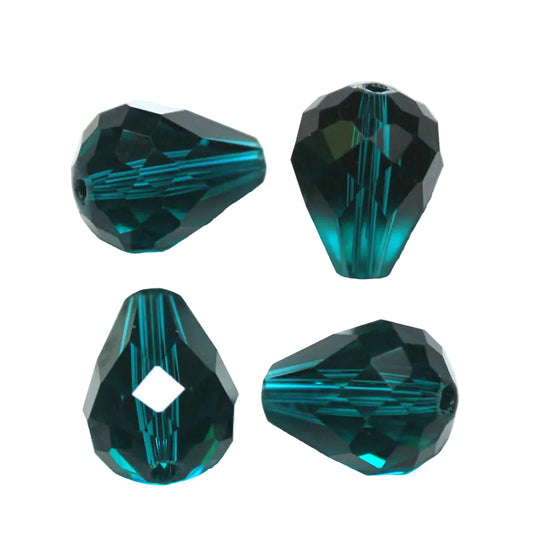 K9 Glass Teardrop Beads 8x6mm Indicolite 10/pk