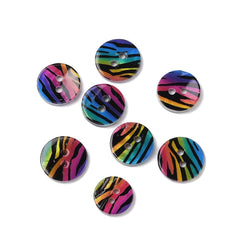 Button Shell 14mm Freshwater Zebra Stripe 10/pk