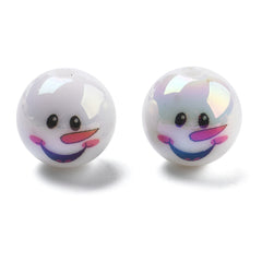 15mm Round Acrylic Snowman Beads 5/pk