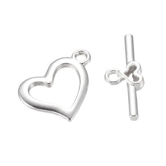 Toggle Clasp Heart 19x15mm Nickel 10/pk