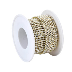 Metal Pearl & Rhinestone Banding 2mm Gold Pearl 10yd/pk