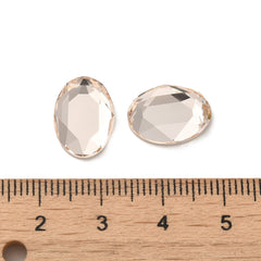 Rhinestone Cabochons, Oval 14x10mm Light Peach 4/pk