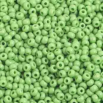 8/0 Czech Seed Beads #53230V Opaque Light Green 22g