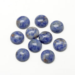 Gemstone Cabs, Round 12mm Blue Spot Jasper (Natural) 2/pk