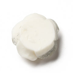 Resin Cabochon Flower 19mm Glitter White 10/pk