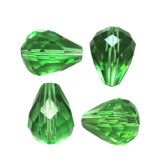 K9 Glass Teardrop Beads 8x6mm Lime Green 10/pk