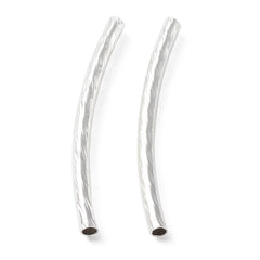 Tube 25mm Curved, Silver Metal Beads 40/pk