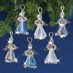 Ornament Kit - Silver Crystal Angels - Makes 6