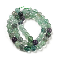 8mm Fluorite (Natural) Beads 15-16" Strand