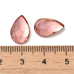 Rhinestone Cabochon Teardrop 14x9mm Padparadscha 4/pk