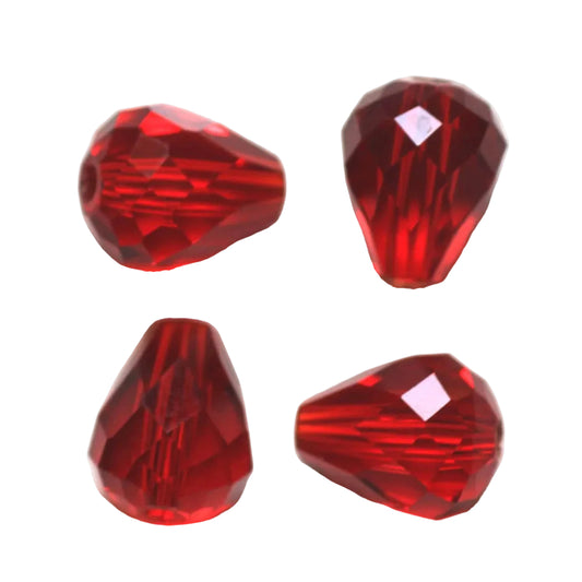 K9 Glass Teardrop Beads 8x6mm Siam 10/pk
