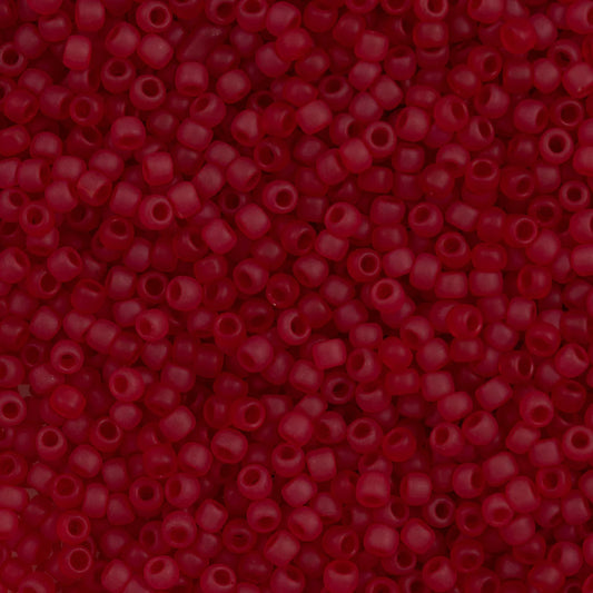 8/0 Toho Seed Beads #5CF Transparent Frosted Ruby 8-9g Vial
