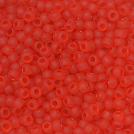 8/0 Toho Seed Beads #5F Tr Frosted Light Siam Ruby 8-9g Vial