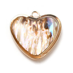 Heart Enamel Charm 15x16mm 14kt Gold Plated 1/pk