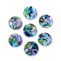 Button Shell 14mm Freshwater Blue Green 10/pk