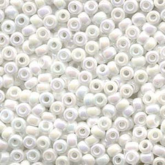 6/0 Miyuki Seed Beads #0402R Opaque White AB 20g