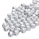 Fire Polished 4mm Round Crystal Bronze Aluminum 40/Strand