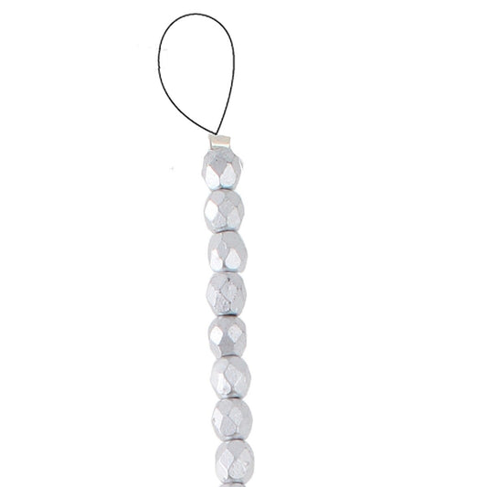 Fire Polished 4mm Round Crystal Bronze Aluminum 40/Strand