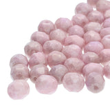 Fire Polished 4mm Round Chalk Lilac Luster 40/Strand