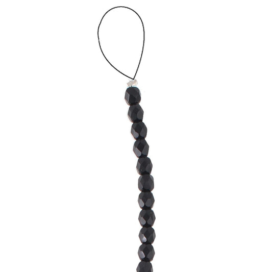 Fire Polished 4mm Round Jet Black 40/Strand