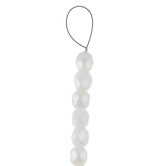 Fire Polished 6mm Round White Luster 25/Strand