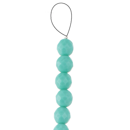Fire Polished 8mm Round Green Turquoise 20/Strand