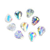 K9 Glass Teardrop Beads 10x8mm Crystal AB 10/pk