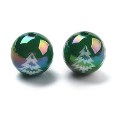 Christmas Tree Acrylic Beads 15mm Luster Mix 5/pk