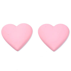 Resin Cabochons, Heart 28mm Pastel Pink 10/pk